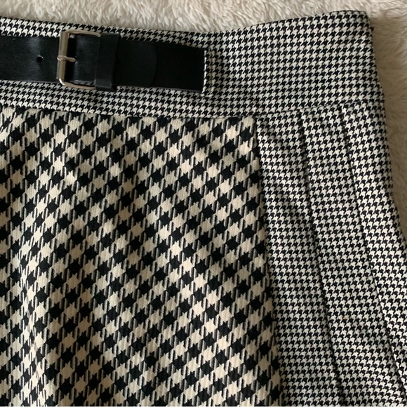 Zara Houndstooth Pleated Check Mini Skirt sz Small - Picture 5 of 11